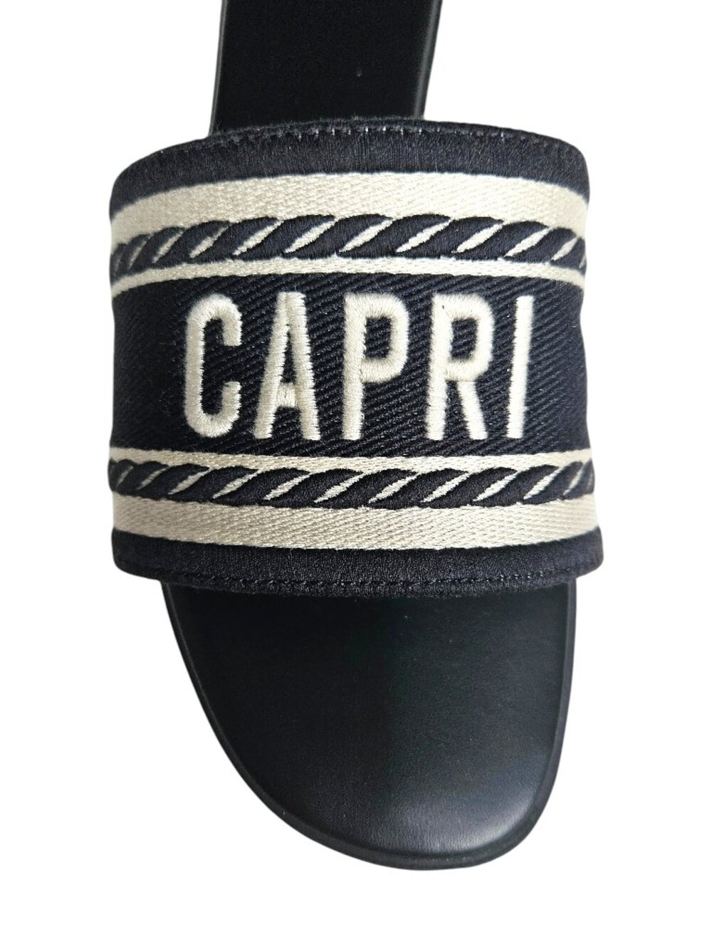 Capri Black and Cream Sandals, Size 8.5, A New Day, Cushioned Footbed, NWOT - Picture 5 of 13